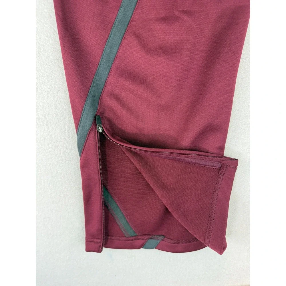 Nike Track Pants Mens Medium Maroon Dri-FIT Athletic Ankle Zip 647124-669